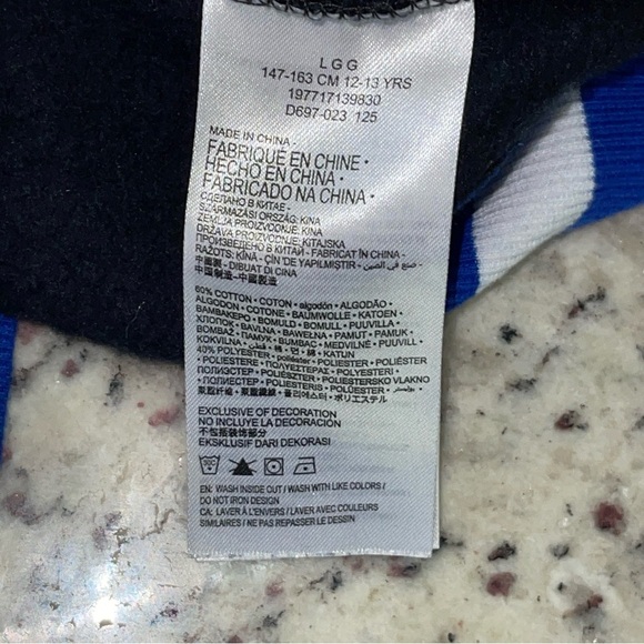 Nike Jordan Court Of Legends Hoodie Size Large Boys Black Blue Varsity Pullover - Picture 8 of 10
